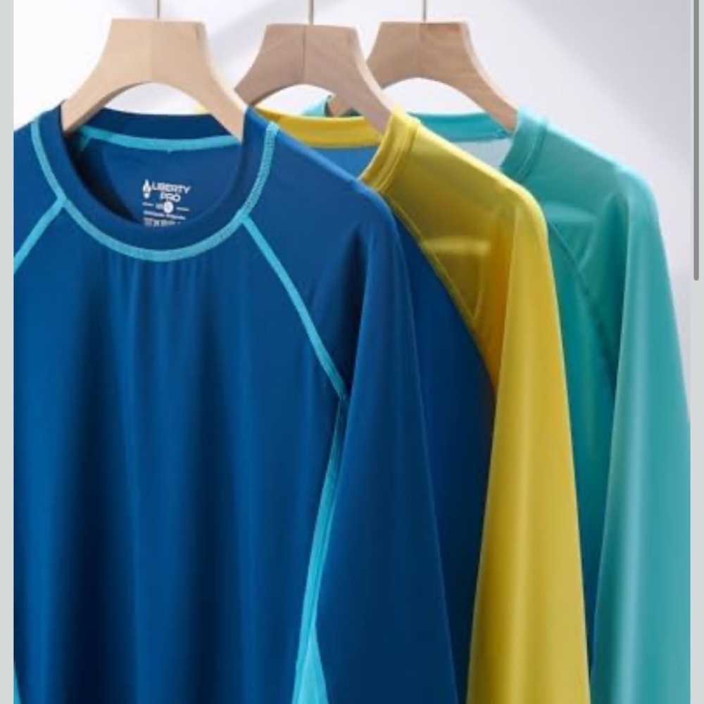 NWT Liberty Pro 3 Pack Boys' UPF 50+ Rash Guard Long Sleeve Swim Shirts YL W88 - Picture 2 of 8